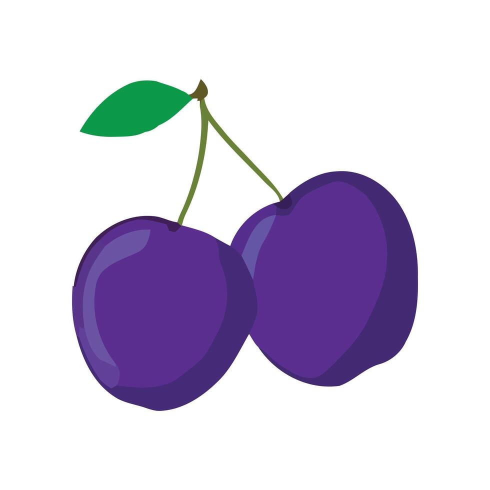 Cherry in cartoon style on a white background vector