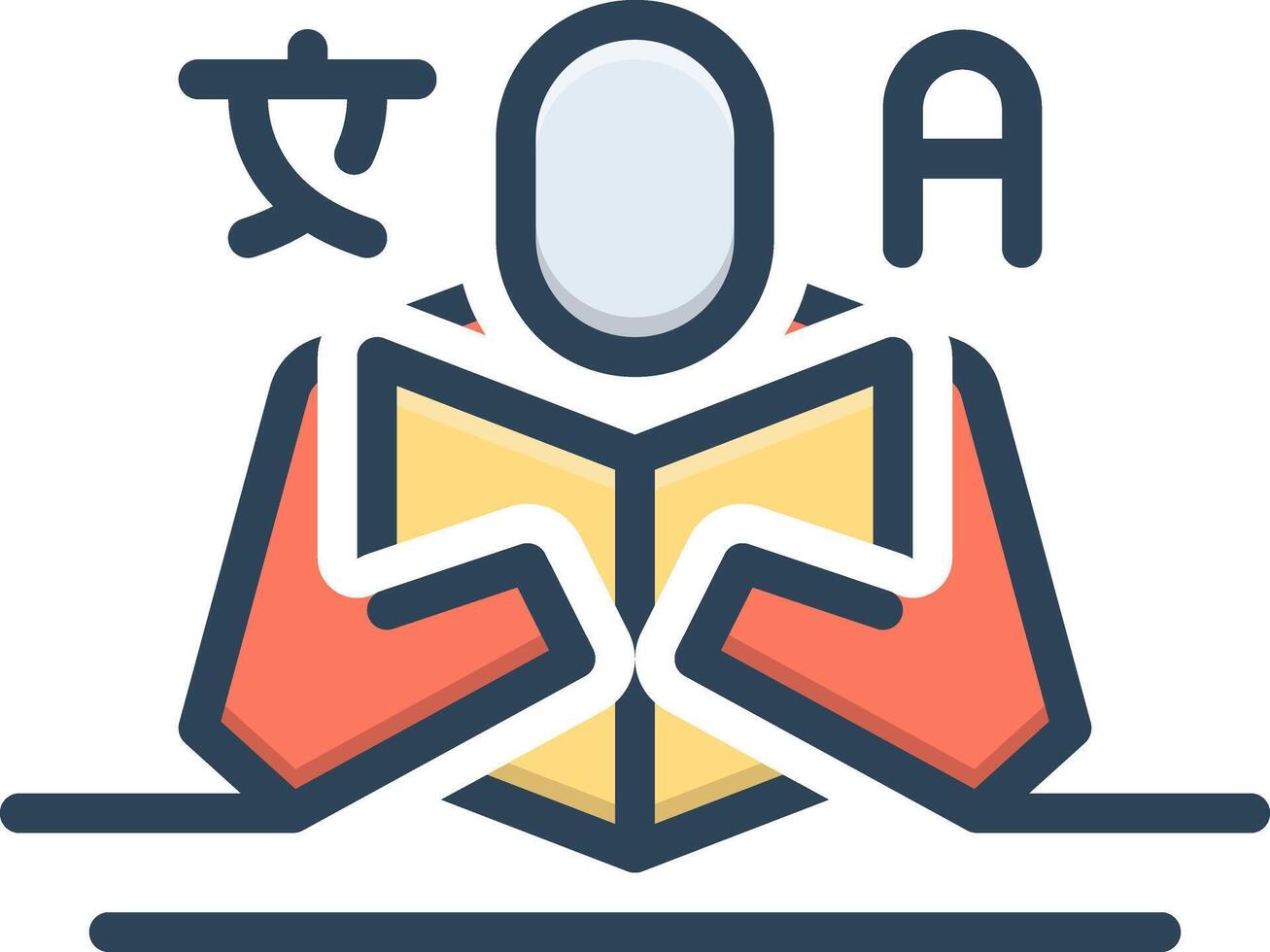 Color icon for language learning vector