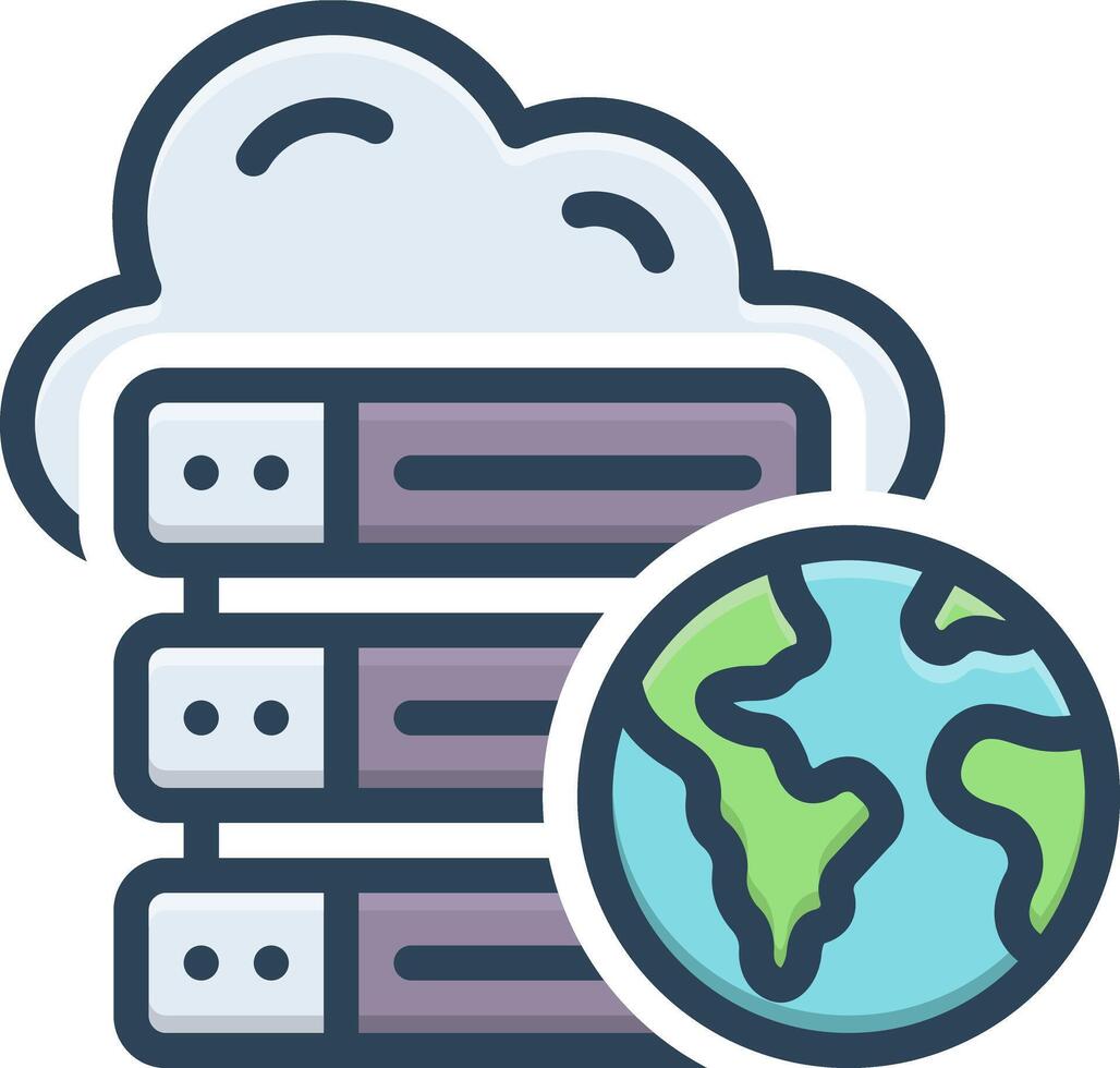 Color icon for web server vector