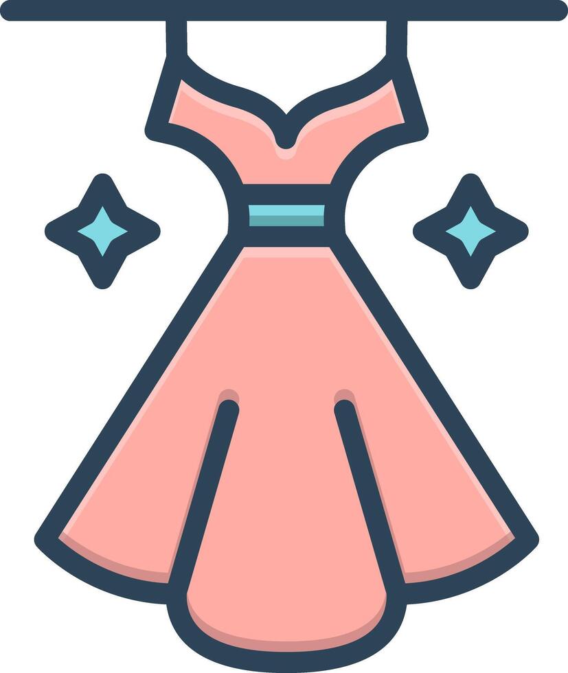 Color icon for dress vector