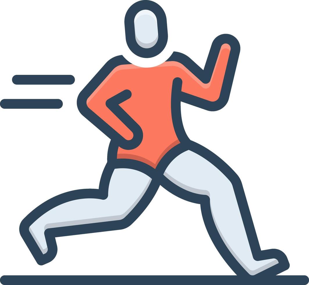Color icon for running vector