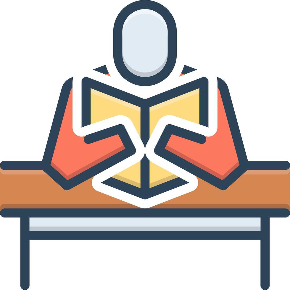 Color icon for reading vector