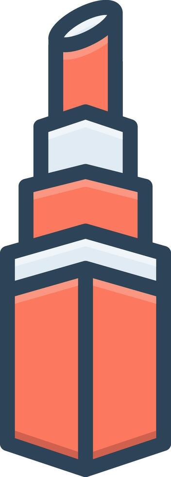 Color icon for lipstick vector