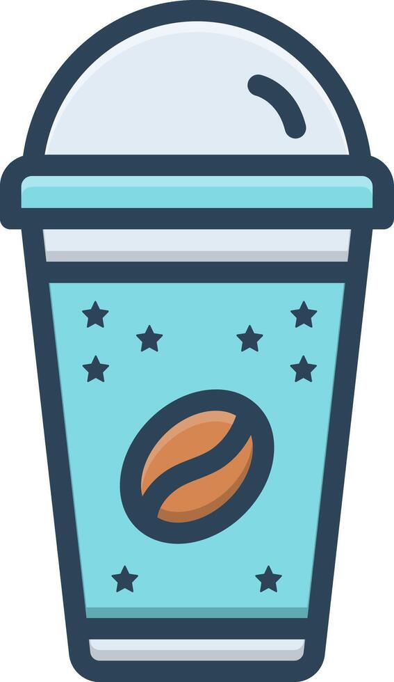 Color icon for coffee cup vector