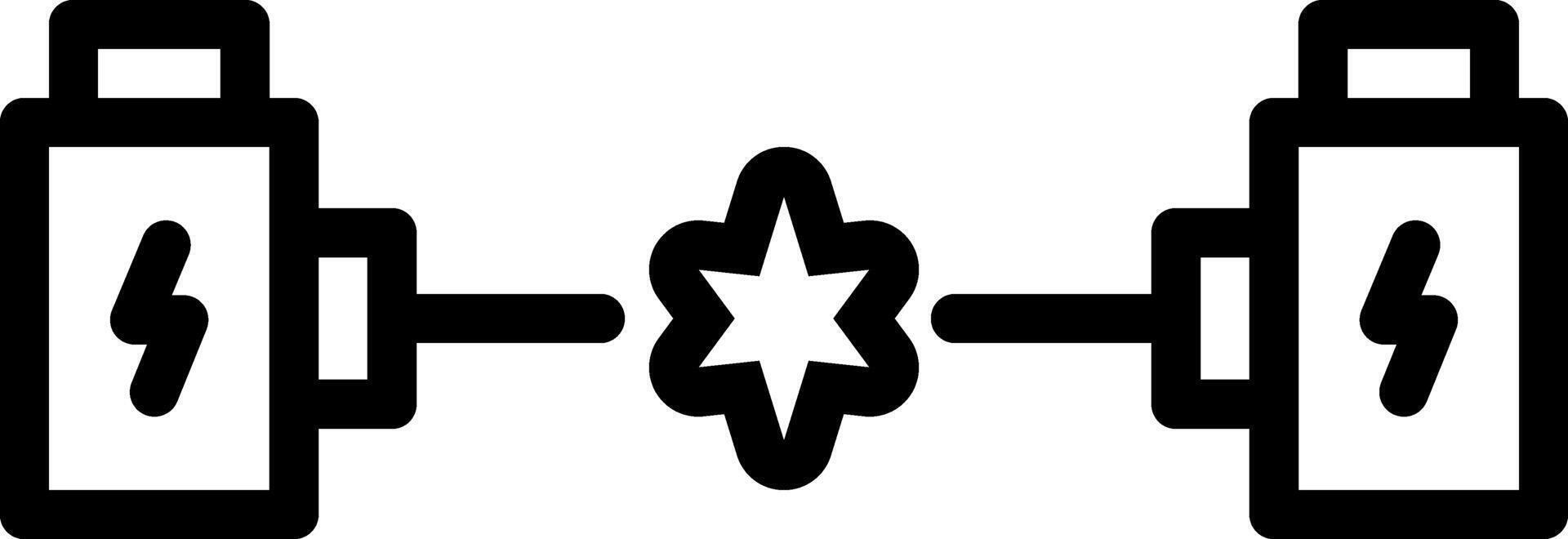 Black line icon for electric shock risk vector
