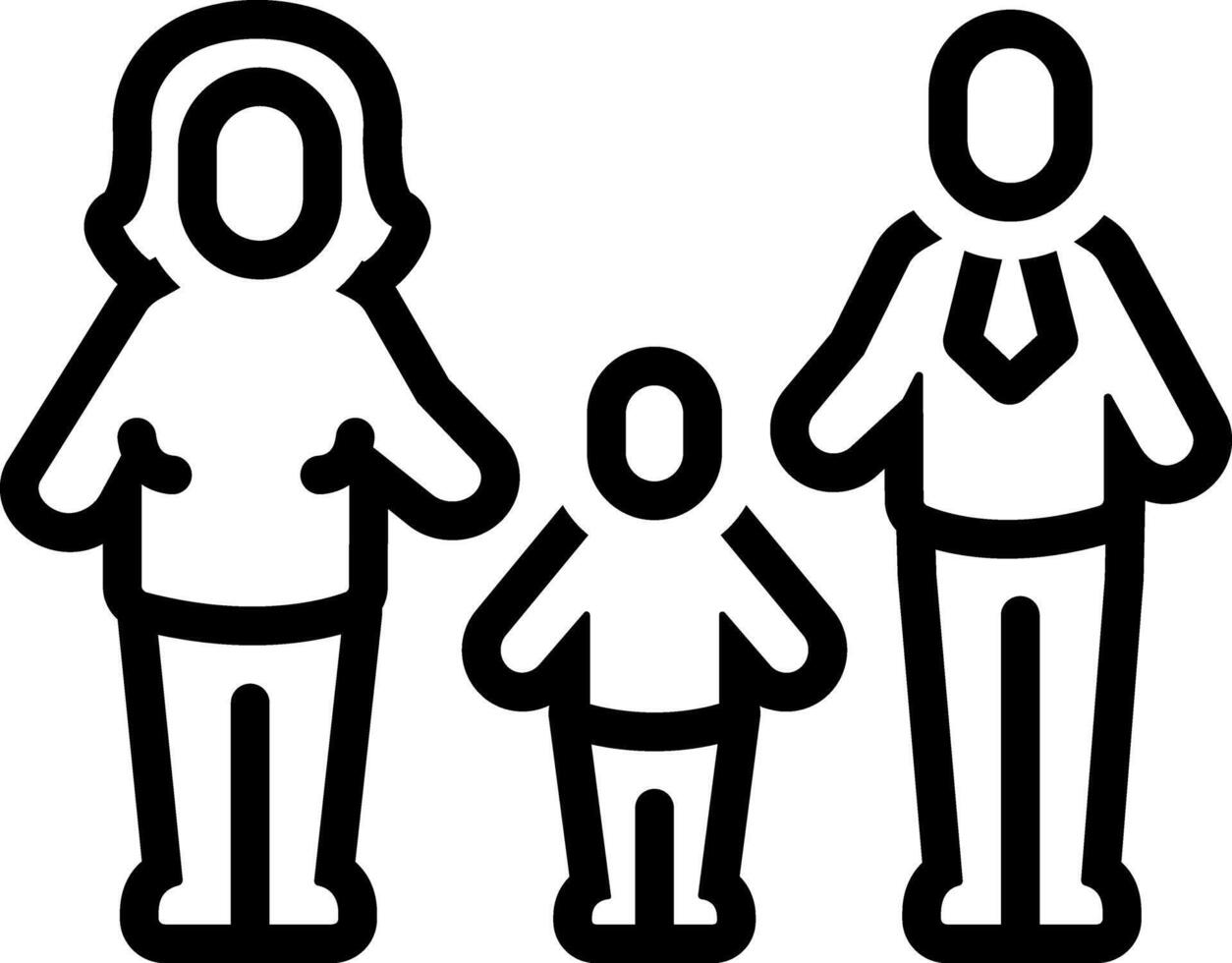 Black line icon for parents vector