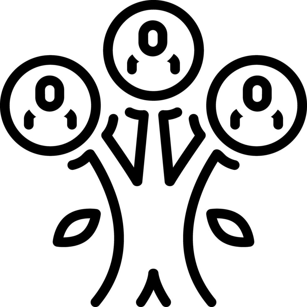 Black line icon for family tree vector