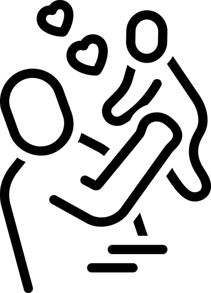 Black line icon for father vector