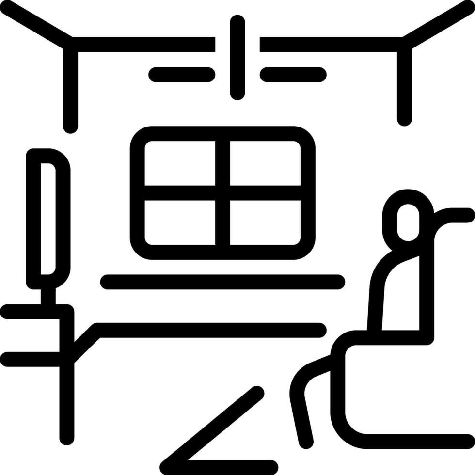 Black line icon for stay at home vector