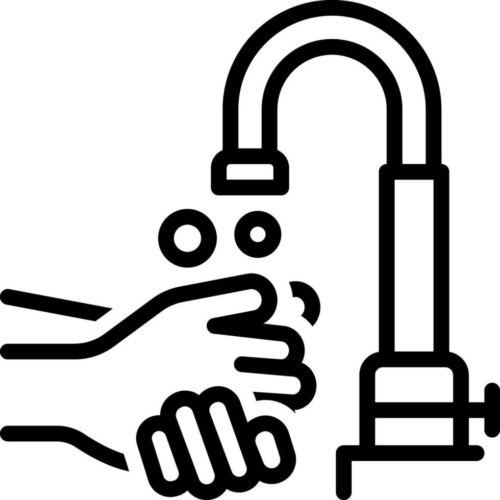 Black line icon for wash hands vector