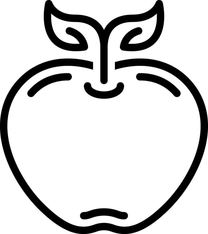 Black line icon for apple vector