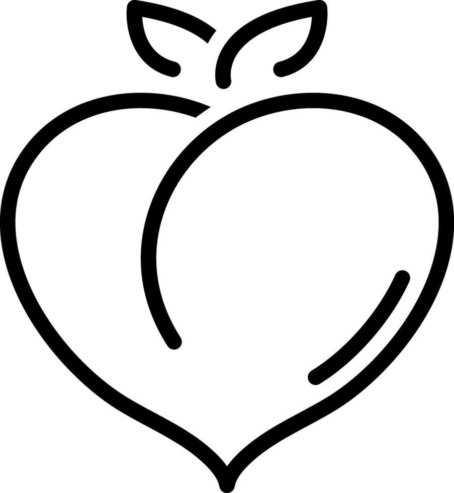 Black line icon for peach vector