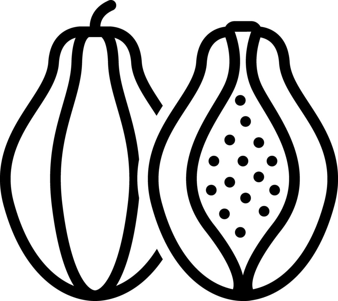 Black line icon for papaya vector