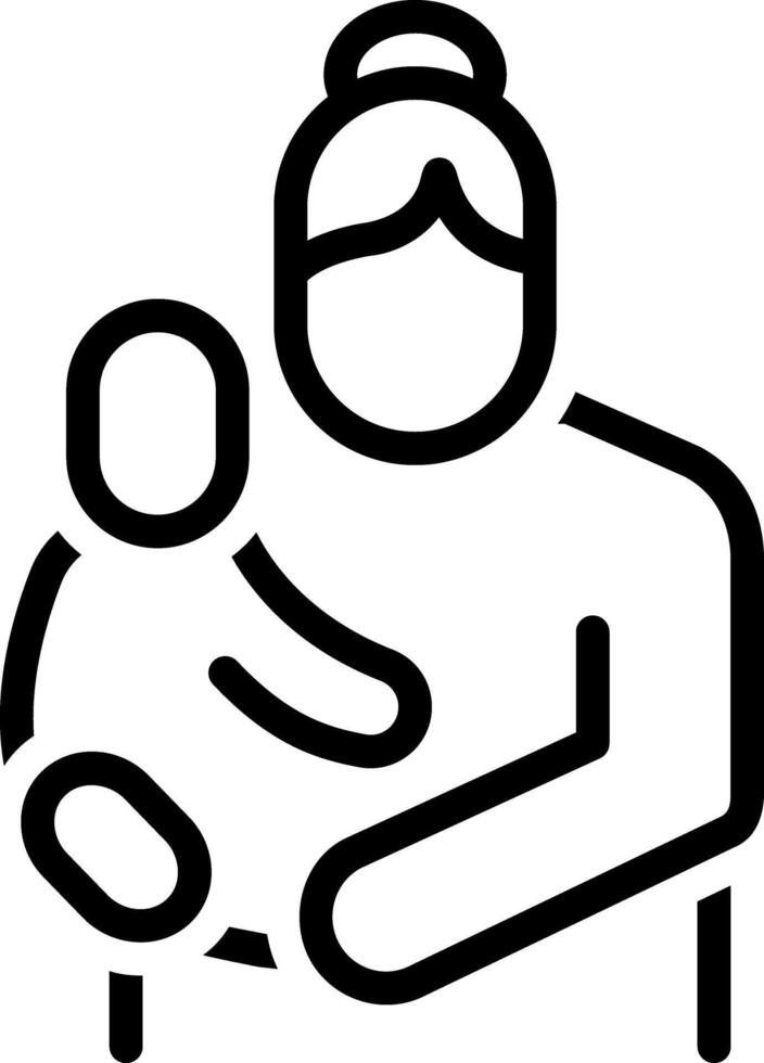 Black line icon for mother vector