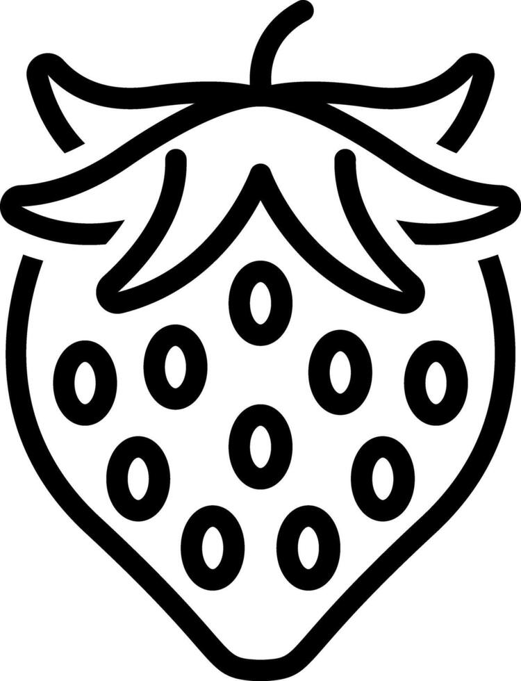 Black line icon for strawberry vector
