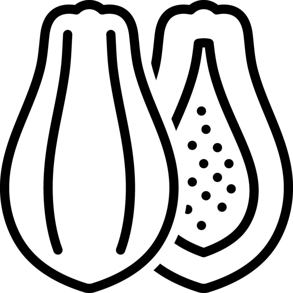 Black line icon for papaya vector
