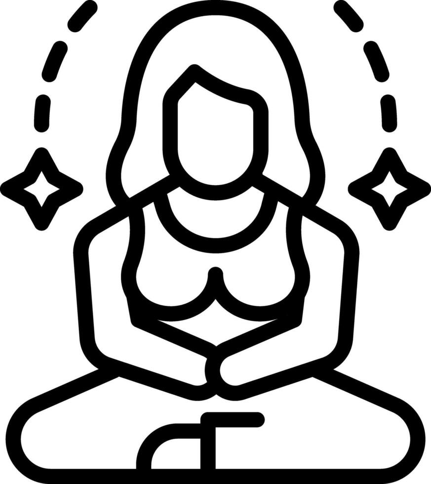 Black line icon for meditate vector