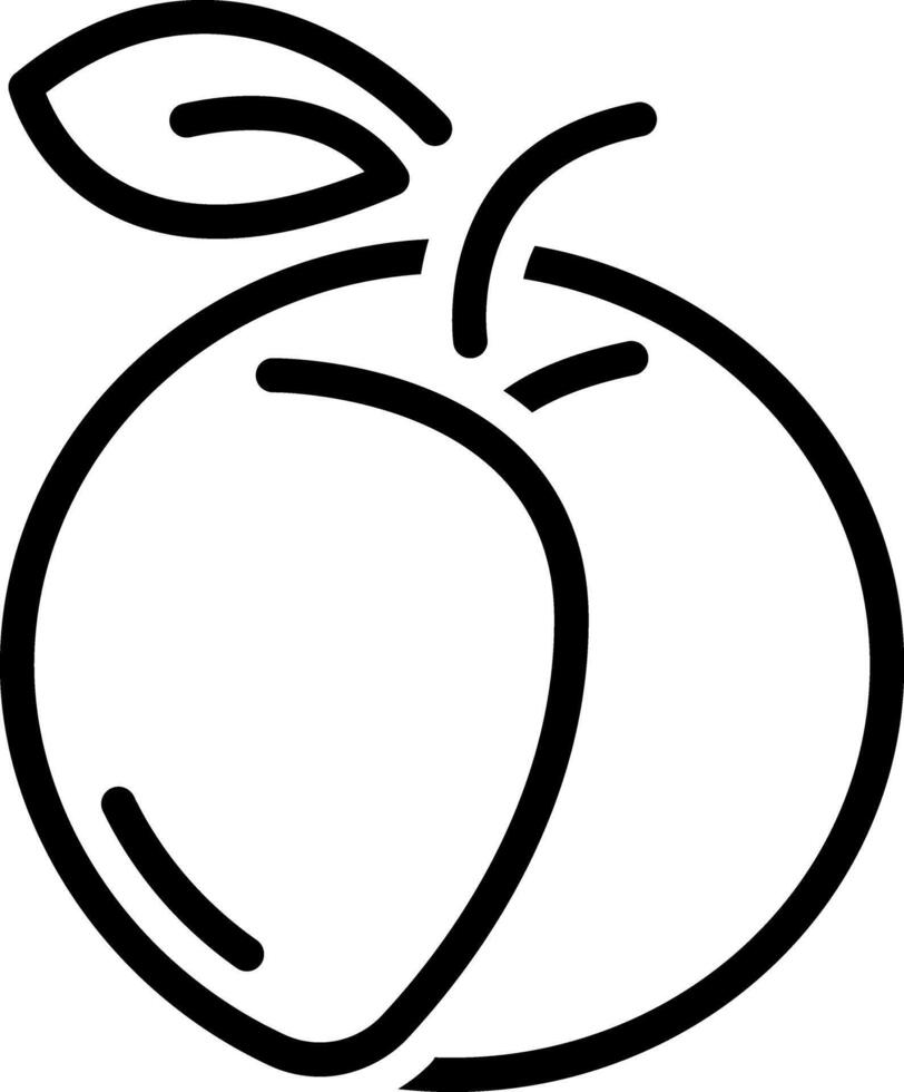Black line icon for apricot vector
