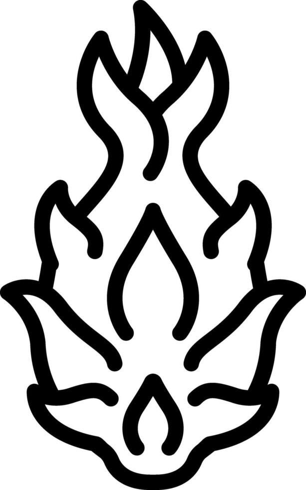 Black line icon for dragon fruit vector