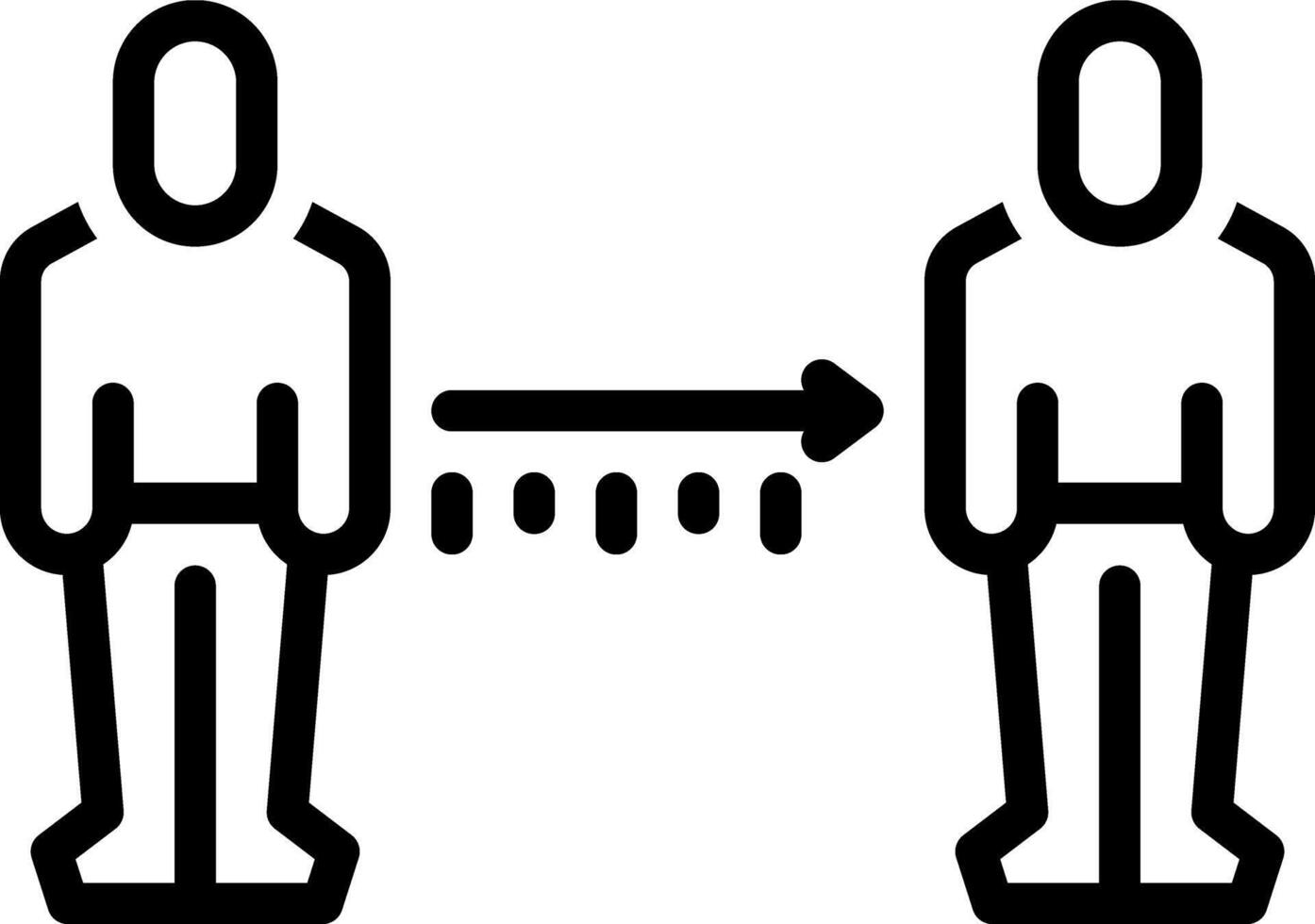 Black line icon for distancing vector