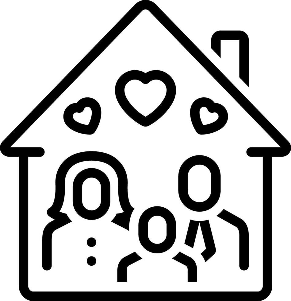 Black line icon for household vector
