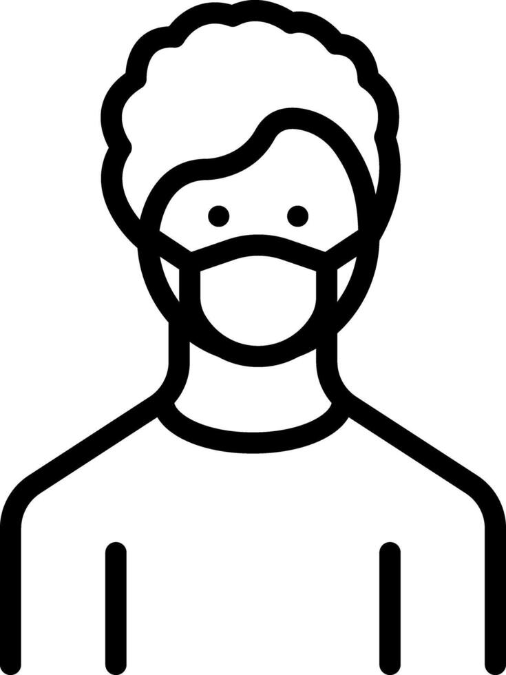 Black line icon for wear mask vector
