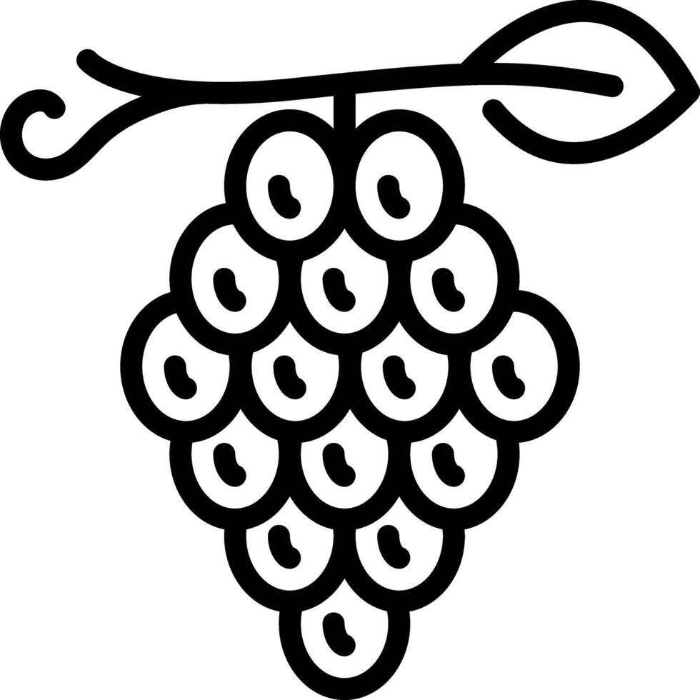 Black line icon for grapes vector
