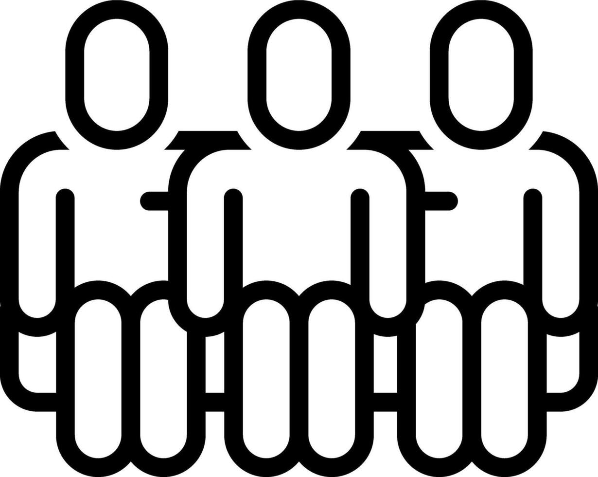 Black line icon for friend circle vector