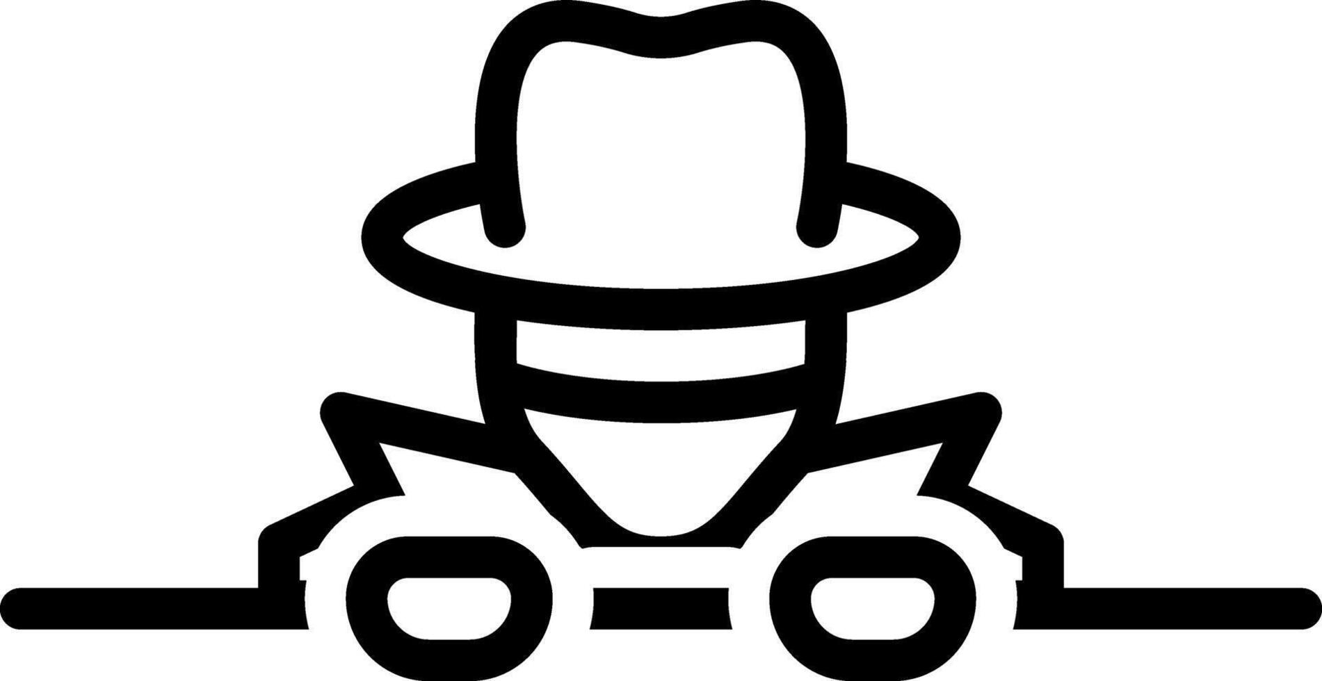Black line icon for hidden vector