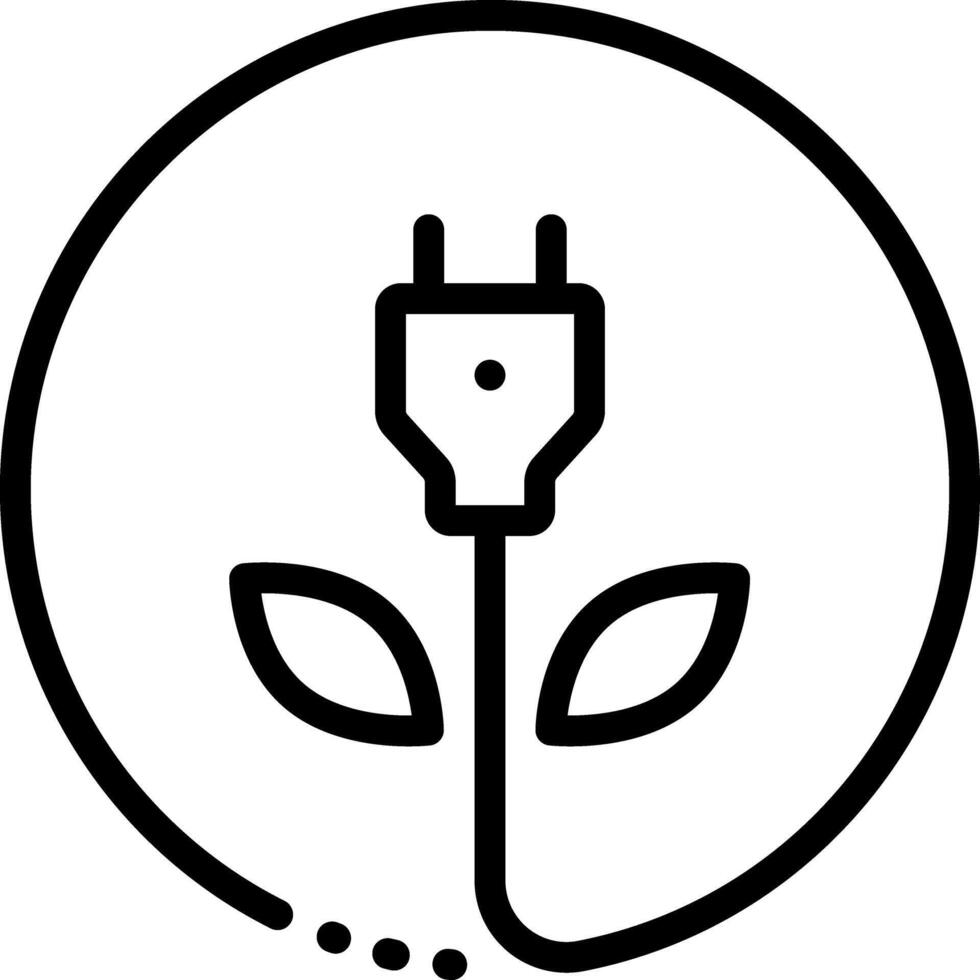 Black line icon for green energy vector