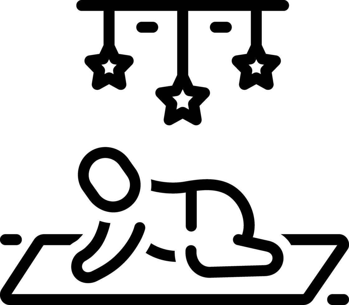 Black line icon for baby vector
