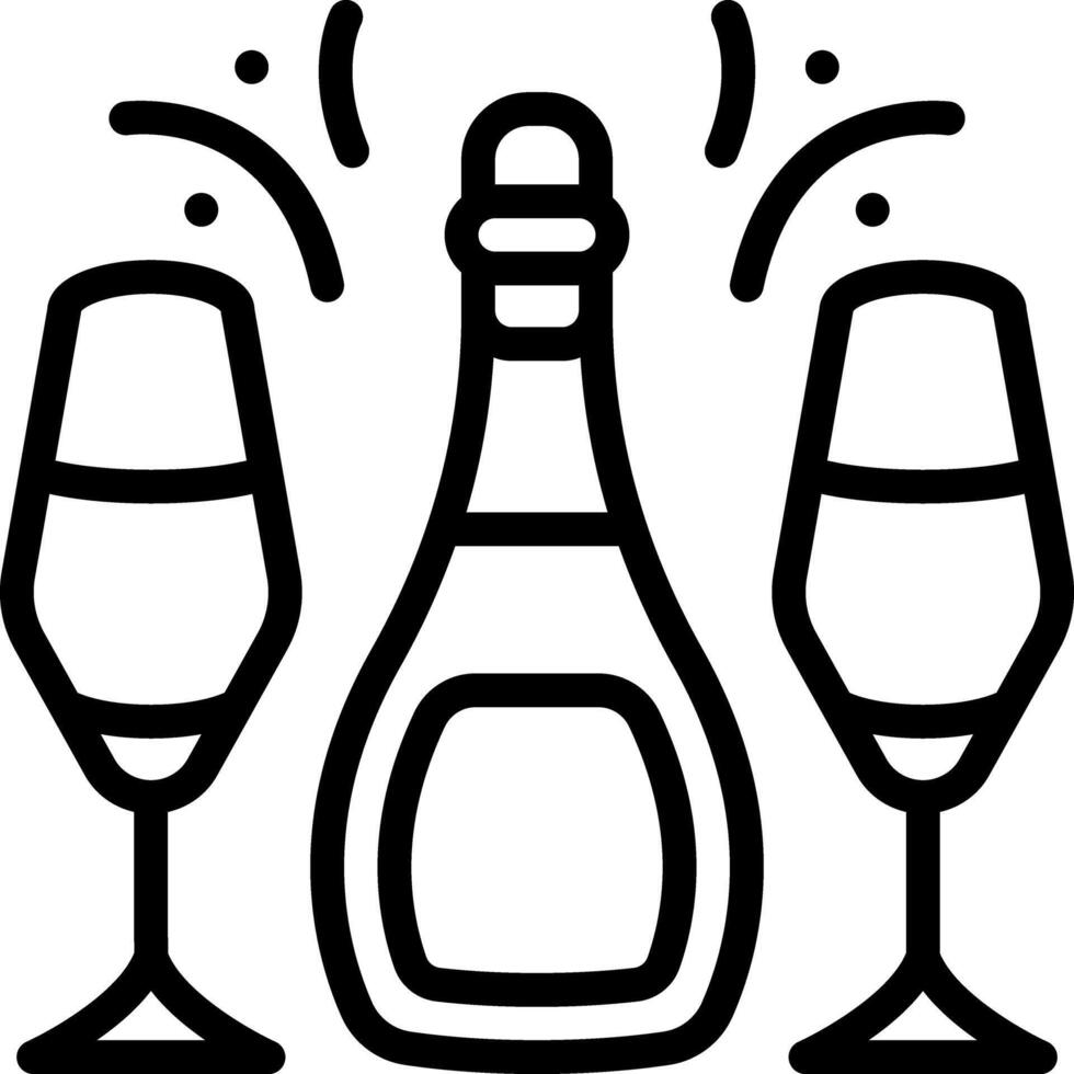 Black line icon for champagne vector