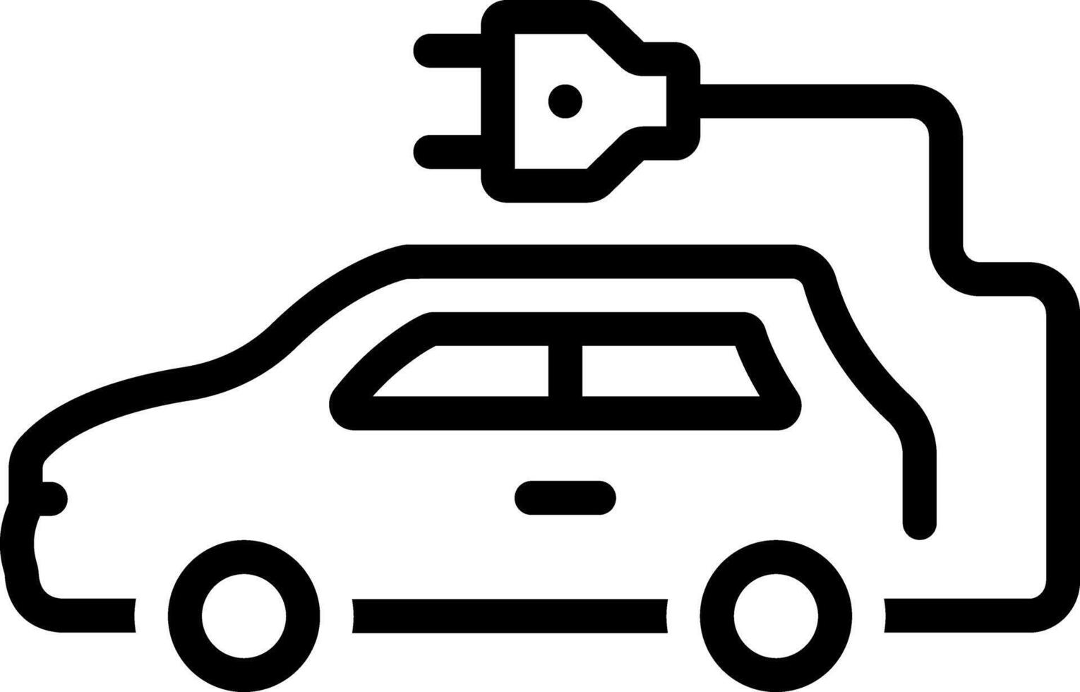 Black line icon for electric car vector