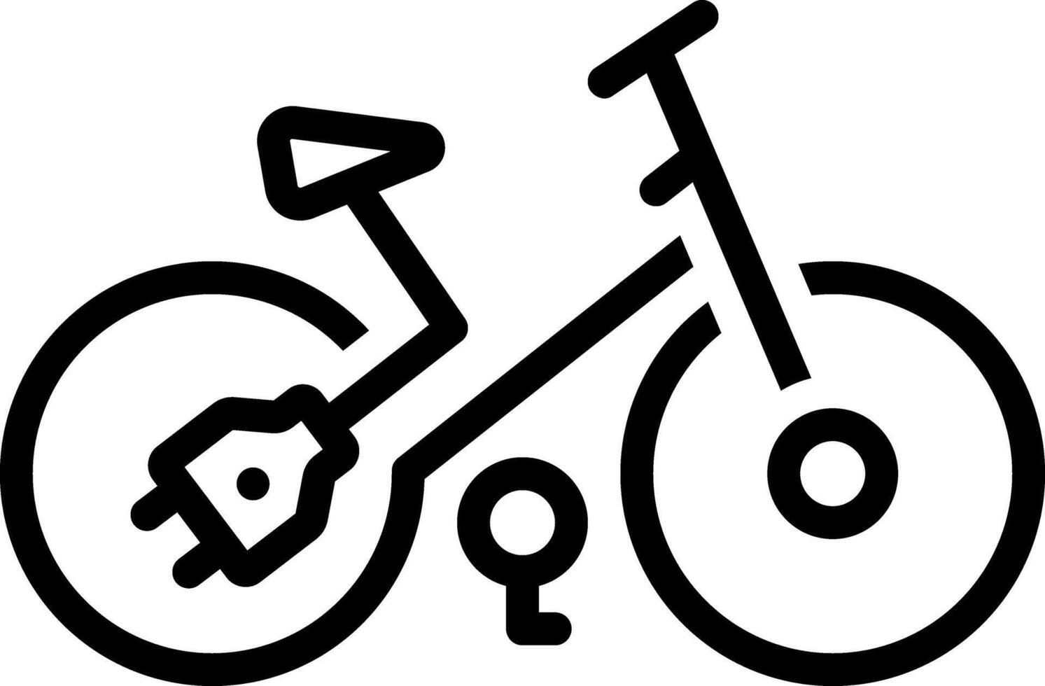 Black line icon for electric bike vector
