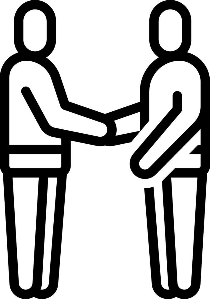 Black line icon for handshake vector