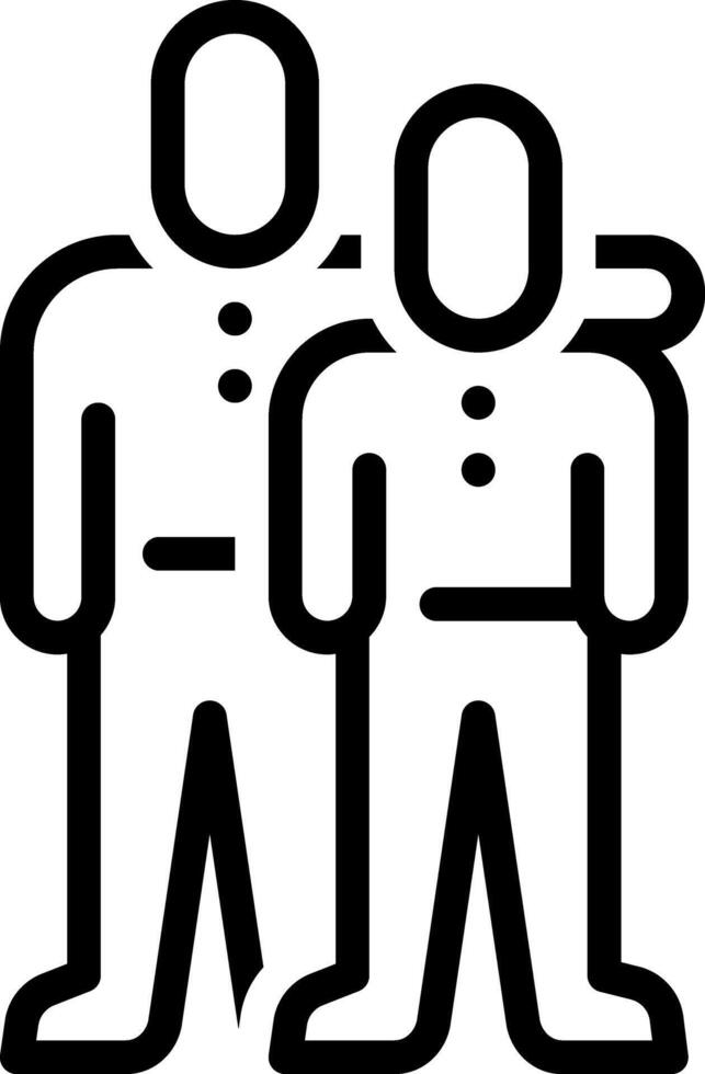 Black line icon for friendship vector