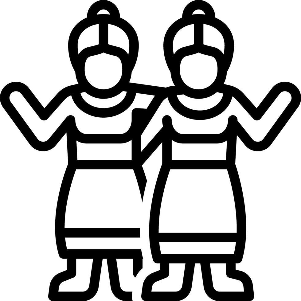 Black line icon for bff vector