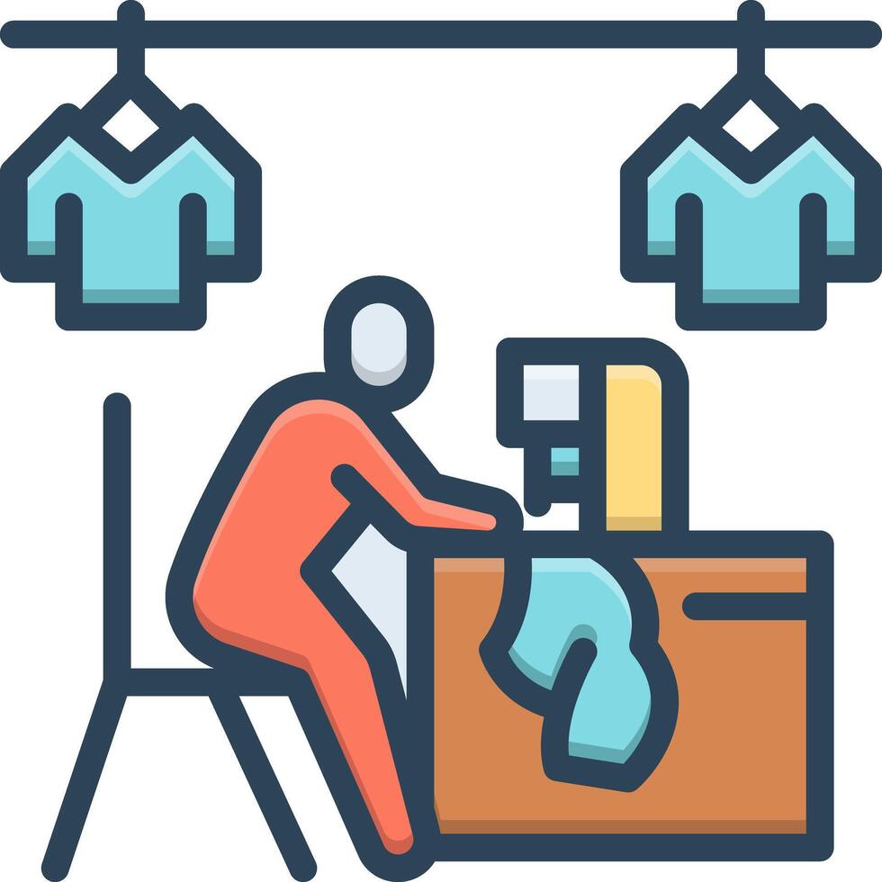 Color icon for tailor vector
