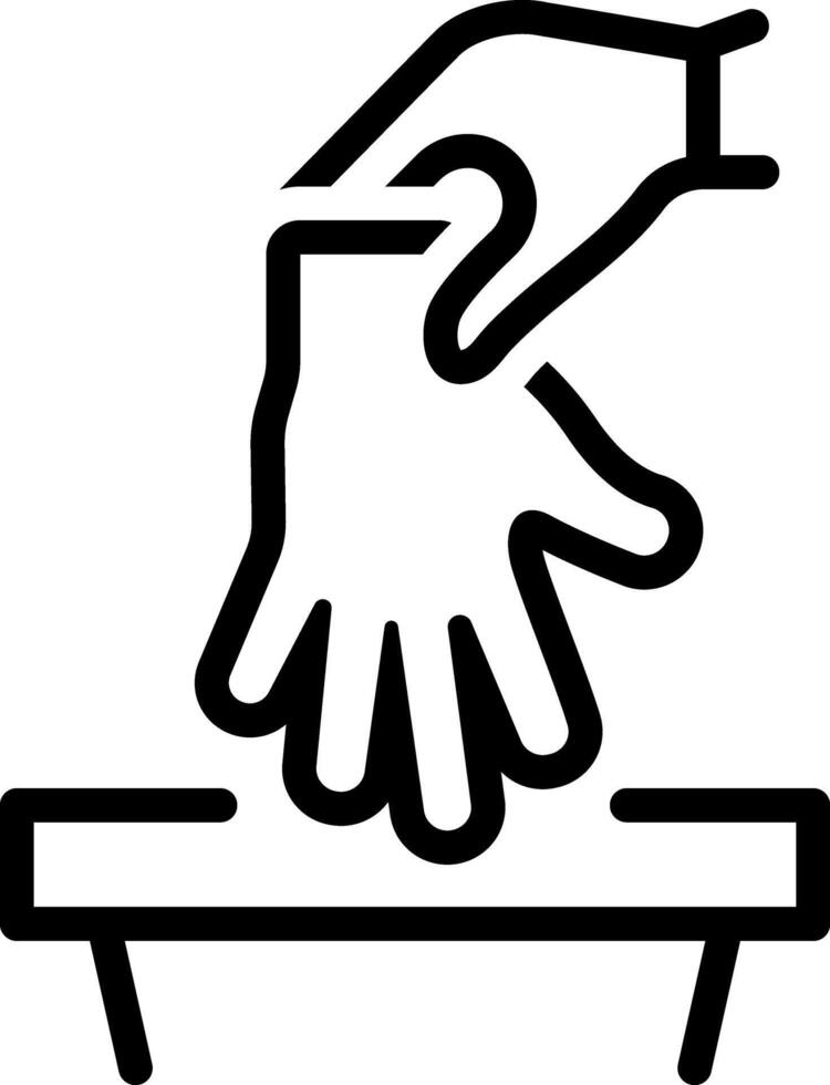 Black line icon for discard used gloves vector