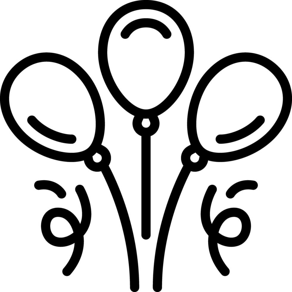 Black line icon for balloons vector