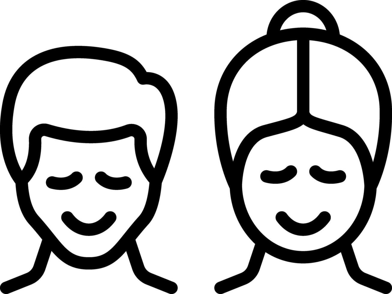 Black line icon for friendly vector