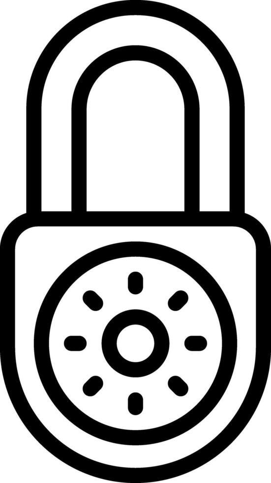 Black line icon for locked vector