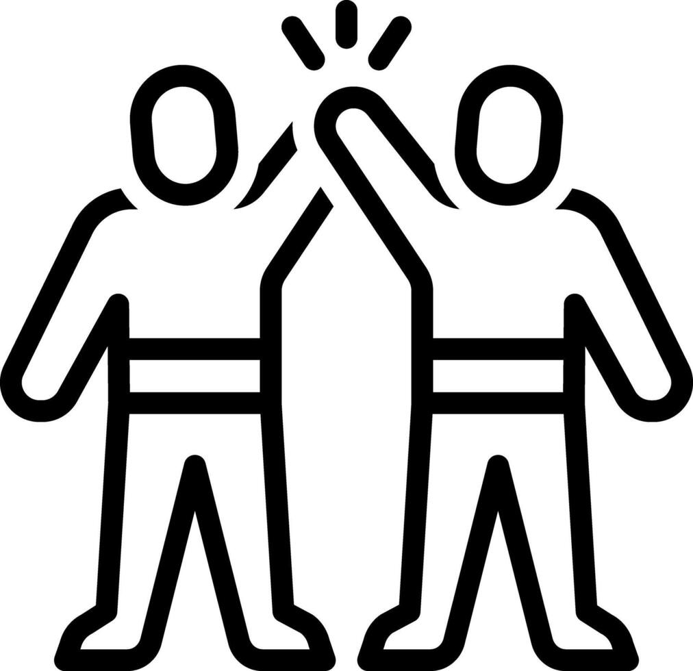 Black line icon for high five vector