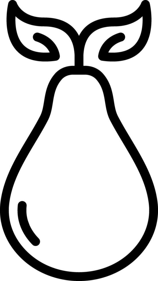 Black line icon for pear vector