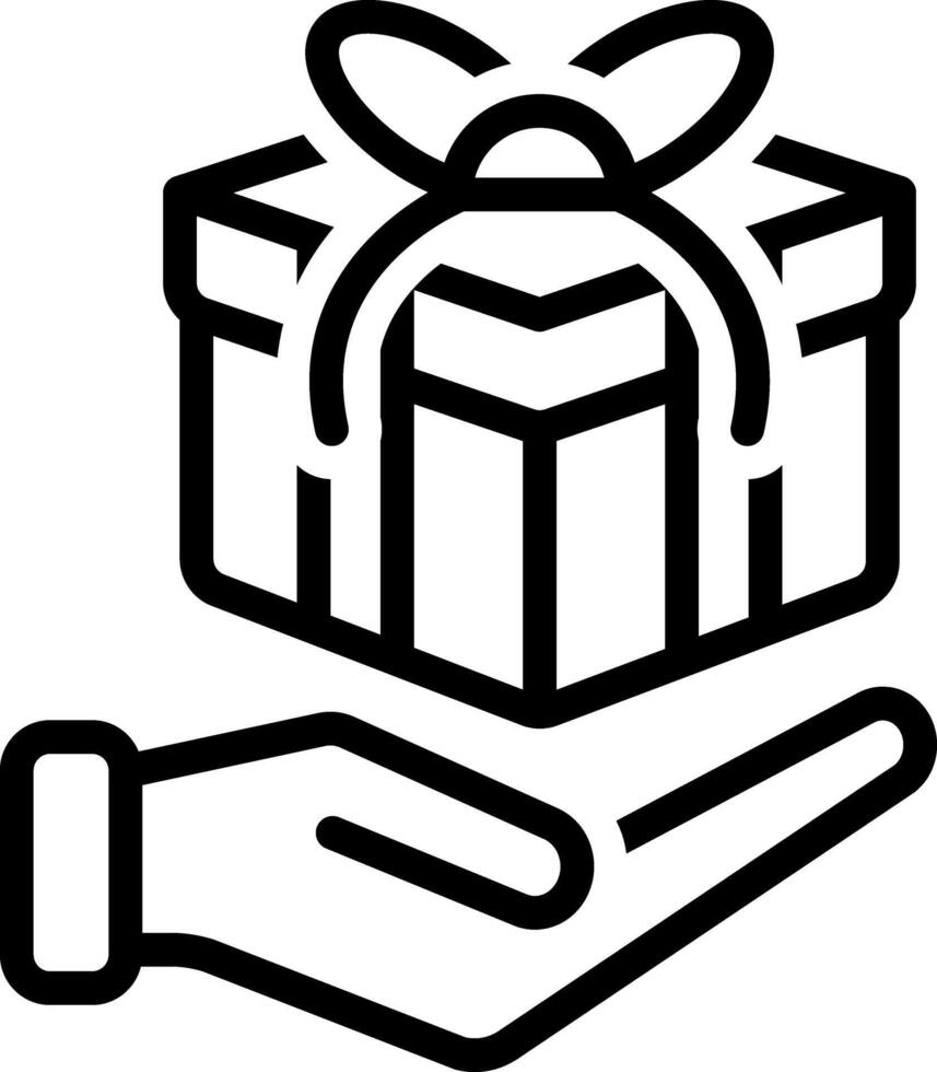 Black line icon for gift vector