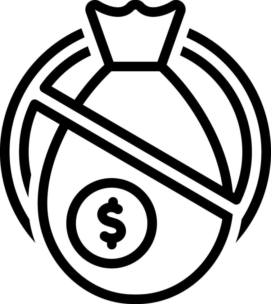 Black line icon for illegal vector