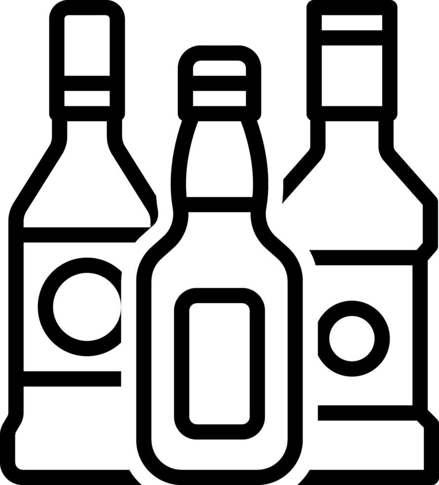 Black line icon for alcohol vector