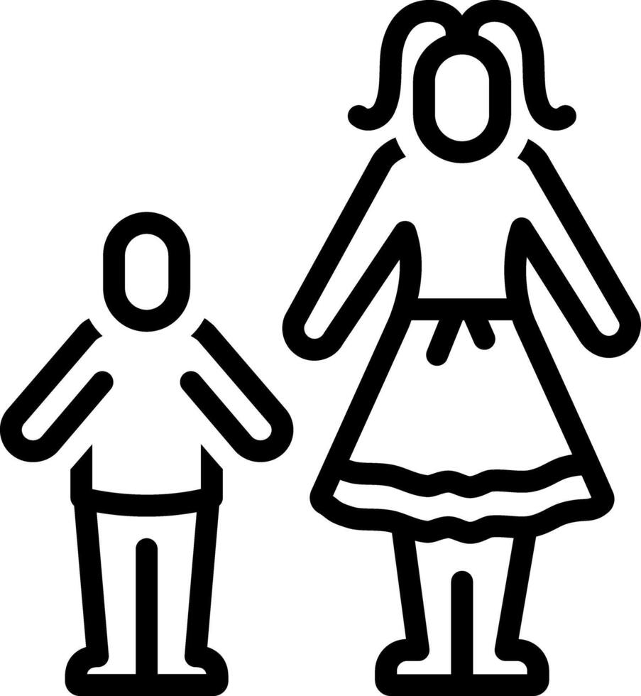 Black line icon for big sister vector