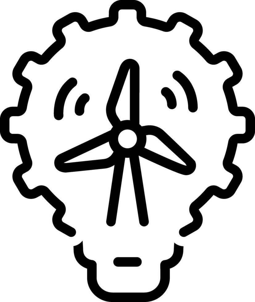 Black line icon for wind power vector