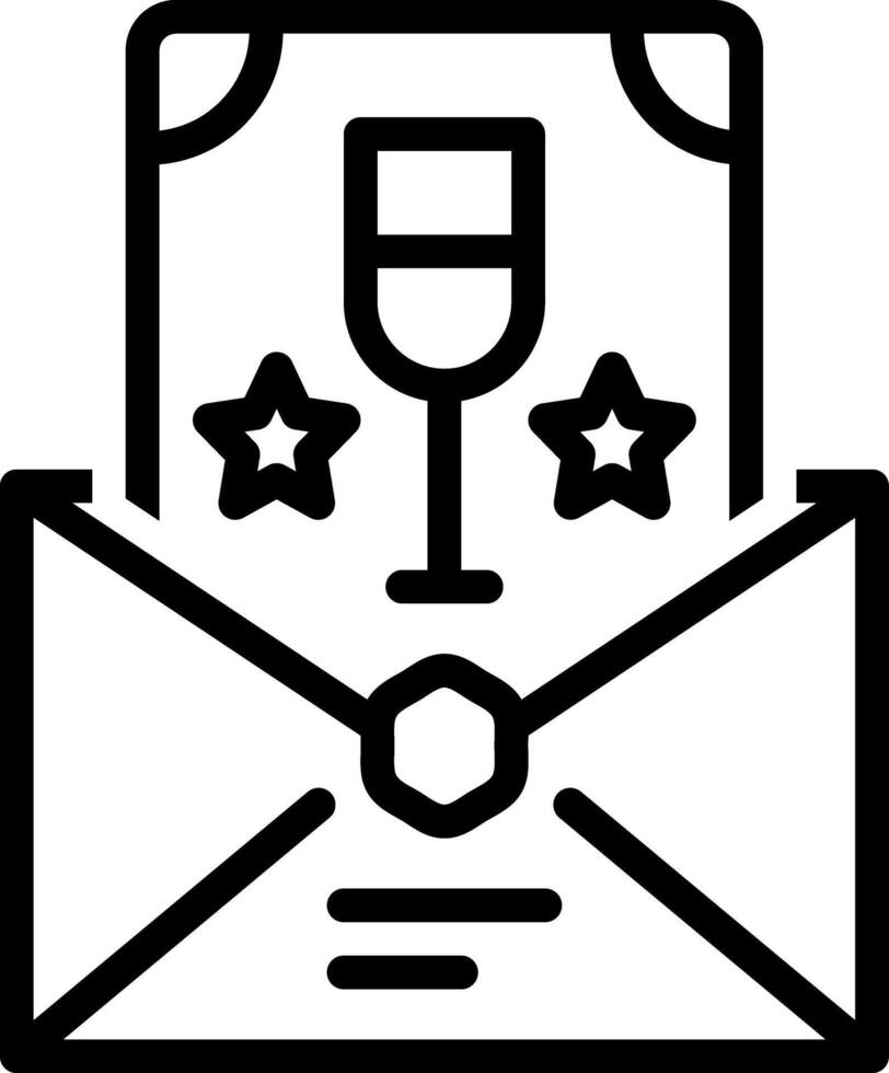 Black line icon for invitation vector